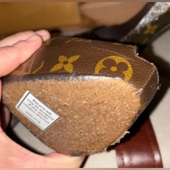 Guaranteed Authentic Louis Vuitton Brown Monogram Women's Heels size 37 - Picture 6 of 9